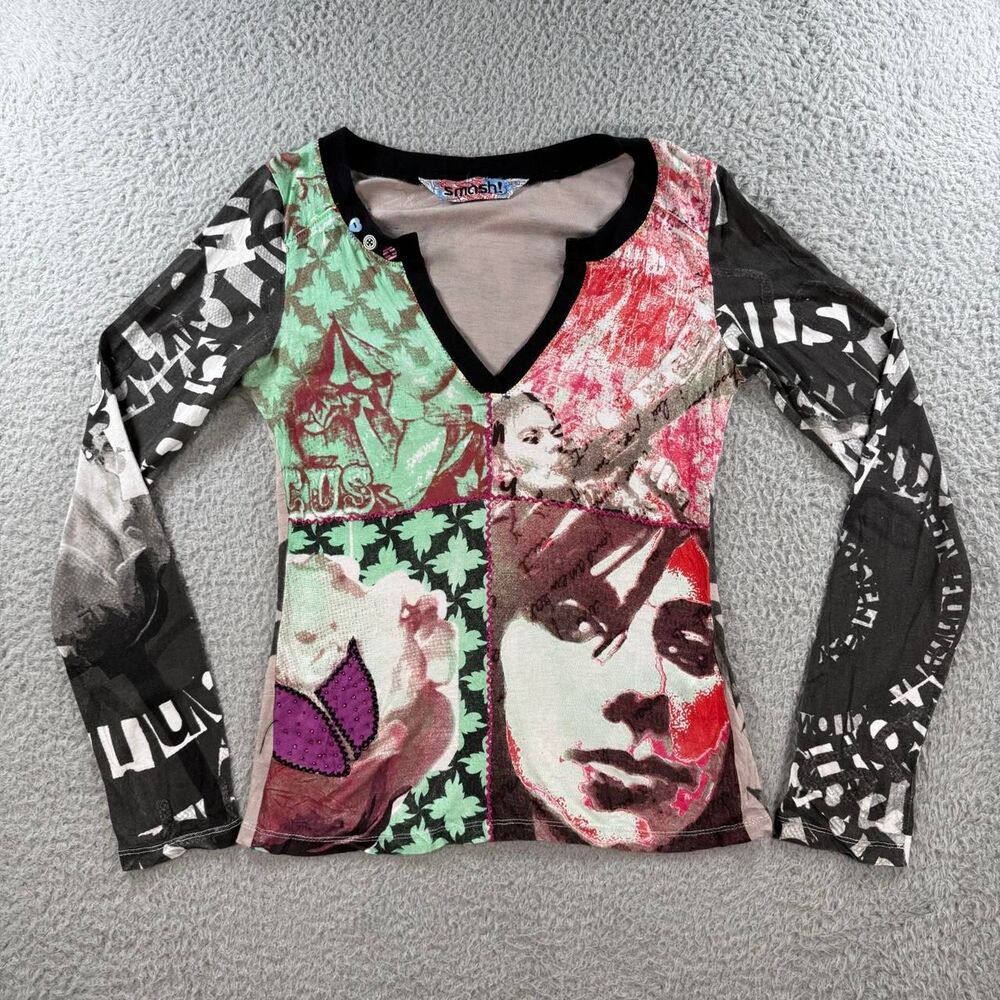 Euro Y2K brand “Smash” long sleeve top